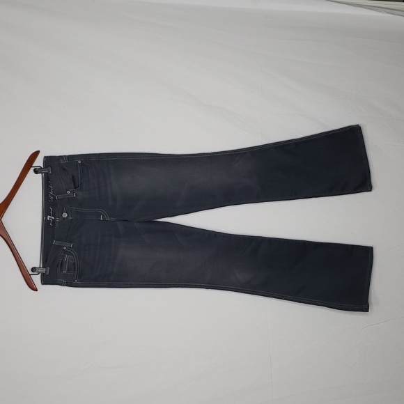 7 for all Mankind Womens A Pocket Flare Jeans Size 29 Logo Hippie Low Rise Y2K - Picture 2 of 16